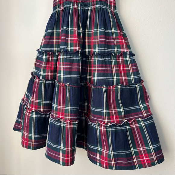 Hill House Girls 7/8Y Navy Blue Tartan Plaid Tiny Ellie Nap Dress Smocked Cotton - Picture 8 of 11